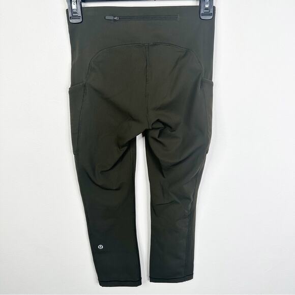 Lululemon Size 4 Speed Up Crop 21" Leggings Olive Green W6AL7S - Picture 3 of 10